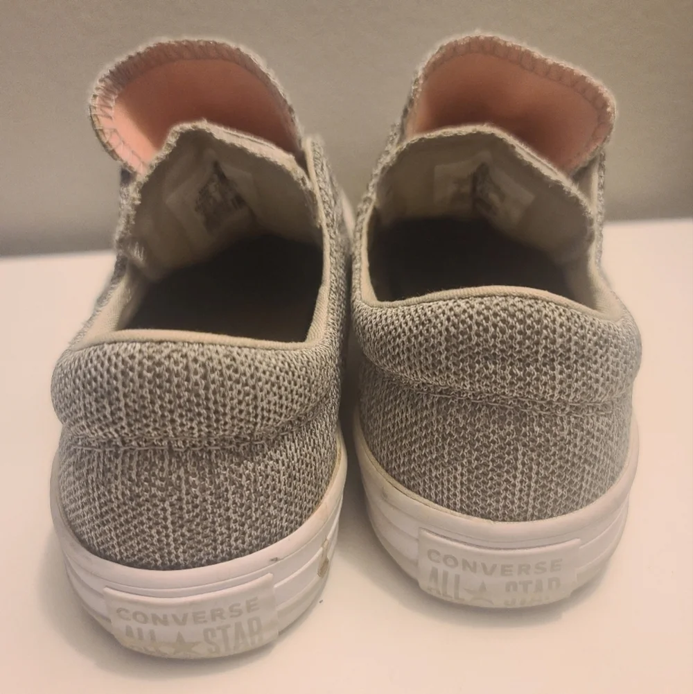 Converse All Star Kids Gray Canvas Slip On Sneakers